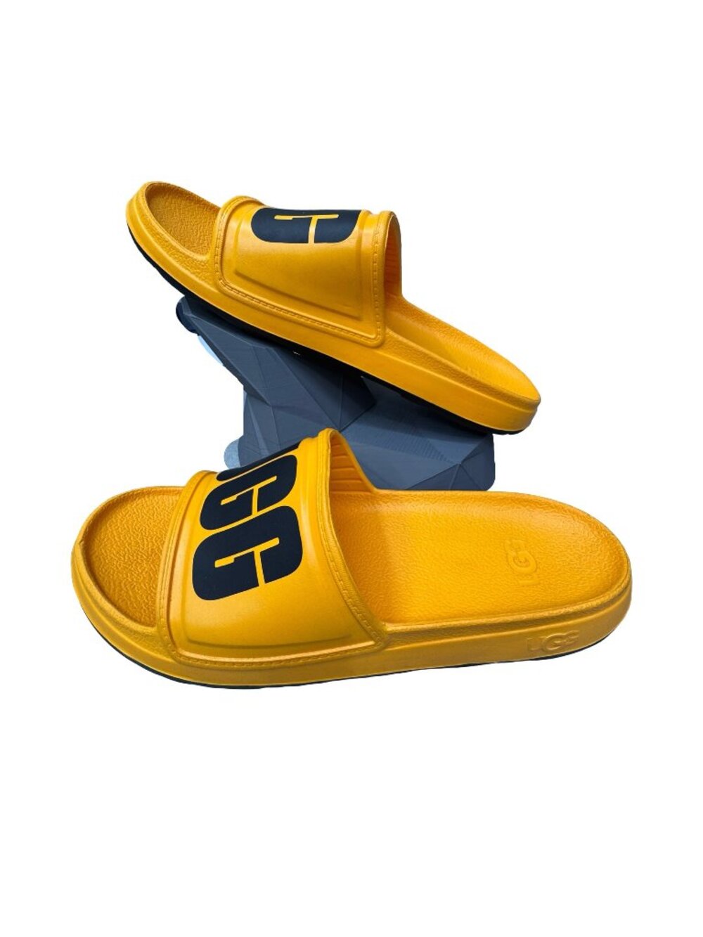 UGG Wilcox Yellow Logo Slides Sandals Lightweight Slip-On Casual Summer Size 12